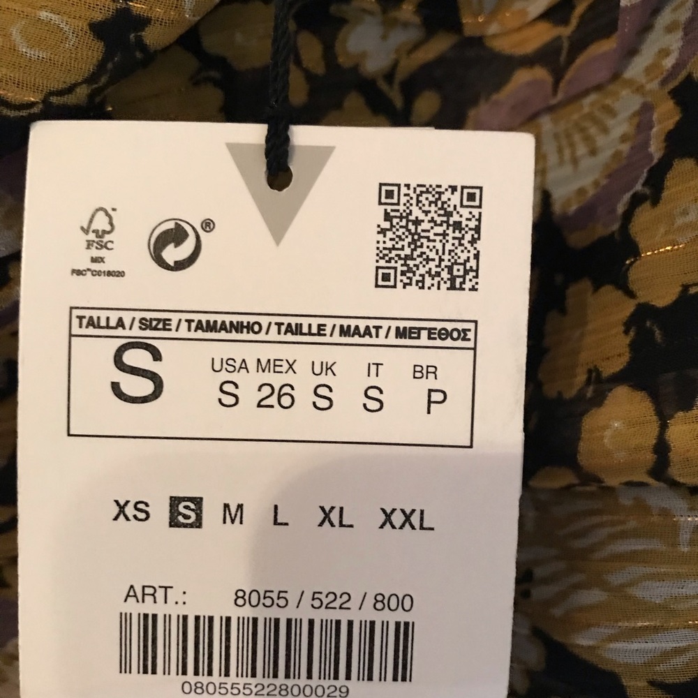 Zara NWT floral draped dress size small - Picture 6 of 12